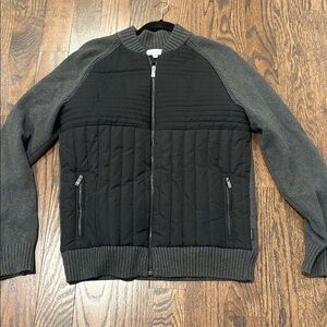 Calvin Klein Men's Zip-Up Sweater Jacket in Black and Gray Size Medium